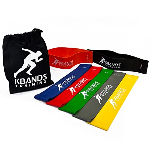 Kbands Infinity Rubber Loop Mini Bands (7 Levels of Ankle and Thigh Exercise Bands) Often Used for Speed and Agility, Pilates, Yoga, Strength Training