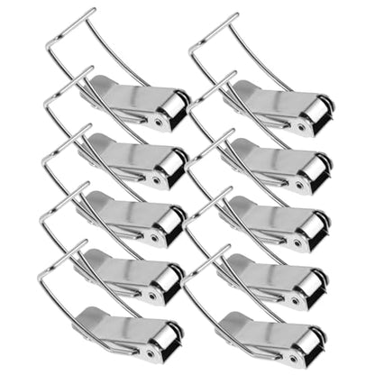 PRETYZOOM 10pcs Rustless Lightweight Pot Lid Hook Buckle Clip Versatile for Kitchen Camping Hiking Random Color