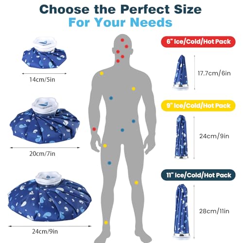 Medcosa Ice Bag 11" (27.9cm) | One Size fits All | Stay Dry, Stay Cool with Our Reusable Soft Fabric Ice Pack | Ideal for Sport Injuries, R.I.C.E Treatment, Scrapes & Headaches - style: Ice Bag - 11 Inches