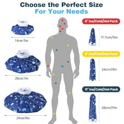 Medcosa Ice Bag 11" (27.9cm) | One Size fits All | Stay Dry, Stay Cool with Our Reusable Soft Fabric Ice Pack | Ideal for Sport Injuries, R.I.C.E Treatment, Scrapes & Headaches - style: Ice Bag - 11 Inches