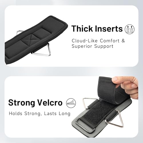 Wrist Cuffs with D-Ring, Wrist Wraps for Weightlifting with Neoprene Padding, Wrist Straps for Cable Machines - color: Black