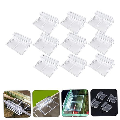 TOYANDONA 10pcs Acrylic Aquarium Support Brackets for Fish Tanks Adjustable Clips for 7-8mm Glass Sturdy Support Racks for Fish Tank Covers