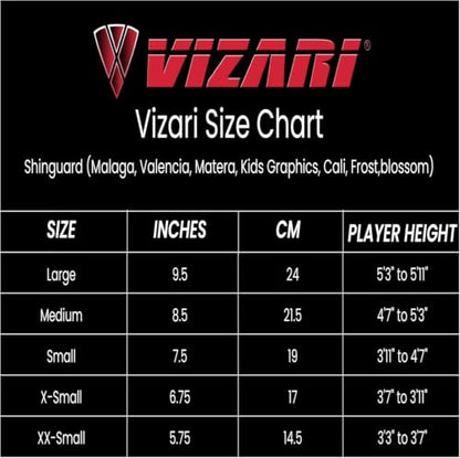 Vizari Matera Soccer Shin Guards | Lightweight PP Shell | Foam Padded Backing | Youth Soccer Shin Guards | Soccer Equipment - color: Red / Black, size: Medium