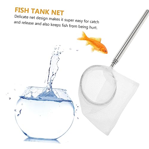 UPKOCH Mini Telescopic Aluminum Alloy Fishing Net Lightweight Compact Shrimp Scoop for Aquarium Use Delicate