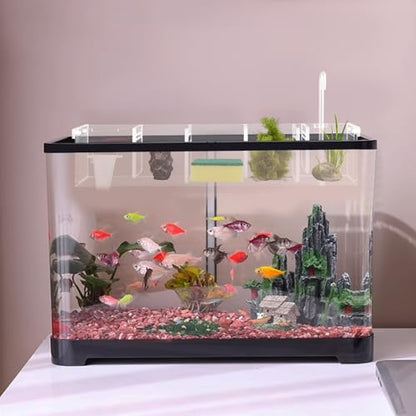 Acrylic Aquarium Box Filter, 5 Grids Small Aquarium Filter Fish Tank Filter Box Drainage Plate Clear Shell Hanging Mounting (Suitable Thickness of Tank: 10mm/0.39in)