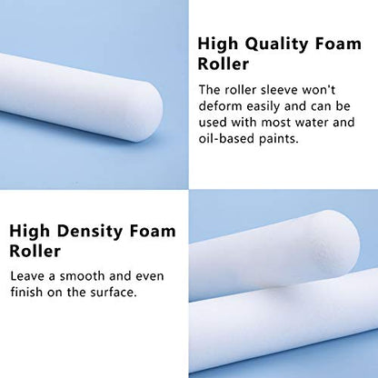 Mister Rui Foam Paint Roller, 36 Pack, 6 Inch High Density Foam Paint Roller Covers, Sponge Paint Rollers, Mini Rollers, Small Paint Rollers for Painting Walls, Cabinets, Doors - color: 36 Pcs 6" Foam Roller Cover