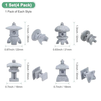 M METERXITY 1 Set Miniature Lantern Pagoda Statues, Sandstone Tiny Home Landscape Accessories Japanese Decor Mini Chinese Pagoda for Aquarium/Fish Tank/Garden Decor