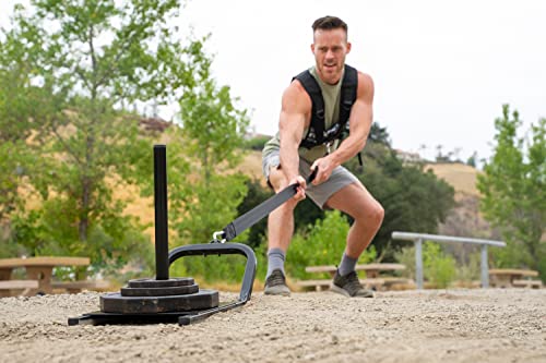 miR 300lbs - 500lbs Max Weight Heavy Duty Power Speed Sled with Color Options. at Home, Gym, and Football Training - style: Pull Premium Black
