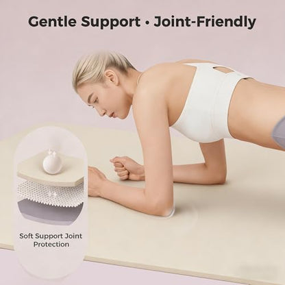 Keep 72" x 24" TPE Yoga Mat Non Slip, 1/4 Inch (6mm) Exercise Mat for Home Workout, Gym, Yoga, Pilates & Stretching with Carrying Strap, Oat White - color: Oat White
