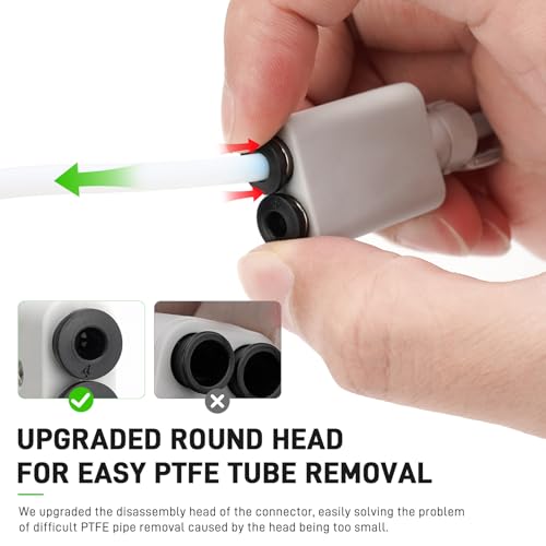 2-in-1 PTFE Adapter for Bambu Lab A1/A1 Mini, Dual Filament Tube Connector for External Spool & Dryer Box, Detachable Screw-Fixed Easy-Clean Filament Hub