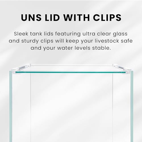 Ultum Nature Systems Tank Lid for Rimless Aquariums - Ultra Clear Glass Cover With Clips (5N, 5S, 5T)