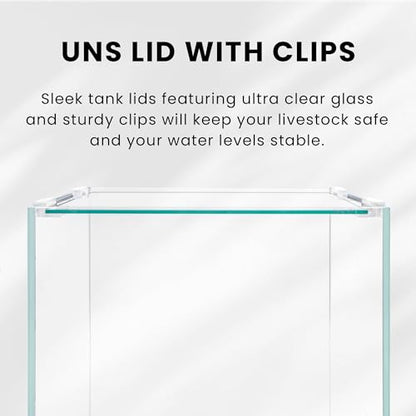 Ultum Nature Systems Tank Lid for Rimless Aquariums - Ultra Clear Glass Cover With Clips (5N, 5S, 5T)