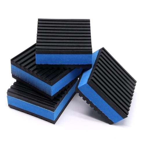 Rubber Anti Vibration Pads, Heavy Duty Mechanical Vibration Isolator Pads for Washing Machine, Dryer Air Conditioner (2" × 2" × 7/8", 4pcs) - size: 2" × 2" × 7/8"