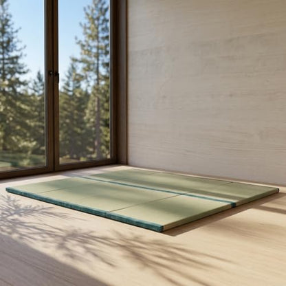 MustMat Japanese Floor Mattress Foldable Tatami Mats Folding Tatami Futon Mattress Rush Grass Floor Bed 35.4"x78.7"x1.2"(2 piece Set) | Japanese Floor Mattress, Tatami Futon Mattress, Rush Grass Floor Bed - size: 2 piece set