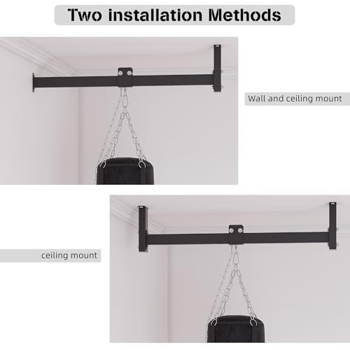 42" Heavy Bag Hanger Roller, Adjustable Wall & Ceiling Mount Rail