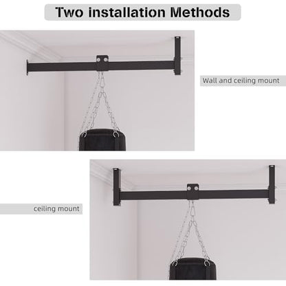42" Heavy Bag Hanger Roller, Adjustable Wall & Ceiling Mount Rail