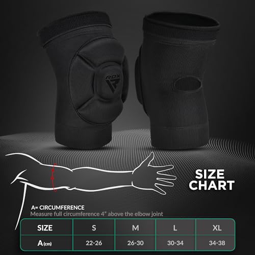 RDX Elbow Pads, Muay Thai MMA Kickboxing Sparring Elbow Guard, Martial Arts Striking Protection,Wrestling Basketball Adjustable MTB Volleyball Compression Padded Sleeve, Men Women - color: Black Black, size: Small
