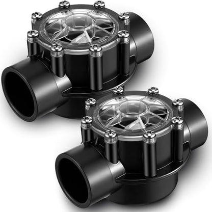 Dreyoo 2 PACK Pool Check Valve Compatible with Jandy 1-1/2-Inch to 2-Inch Check Valve, 180-degree Regulator Positive Seal & Non Lube Pump Flow Regulator for Swimming Pools and Spas - size: 1-1/2-Inch to 2-Inch