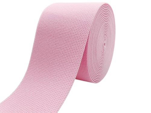 Pink Blue Wide Knit Elastic Band 3" x 5yd for Sewing - color: Pink