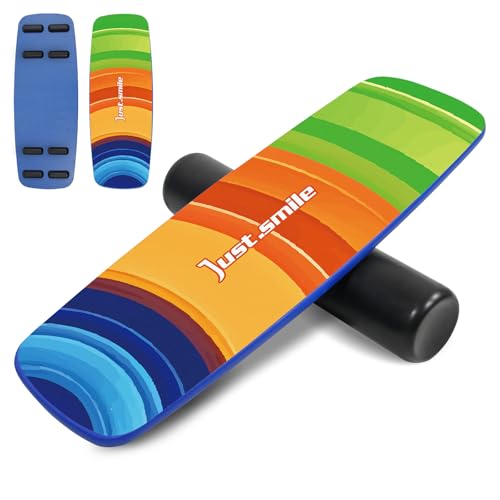 Balance Borad Sports Trainer-with Adjustable Stopper- Stability Board for Physical Therapy,Yoga,Surfing Training-Max Load 350lbs with Aiti- Slip Surface