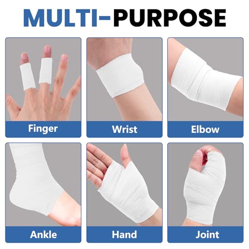 NUITPY 8 Pack Athletic Tape, White Sports Tape, Easy Tear Wrist Tape, Strong Adhesion Tapes for Boxing, Gymnastics, Hockey, Soccer, Lacrosse and First Aid(1.5in x 184ft Total) - color: White-8 Rolls
