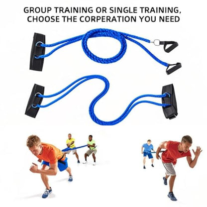 Resistance Speed Training Equipment, Dual Running Bungee Bands - color: Blue-6.6ft