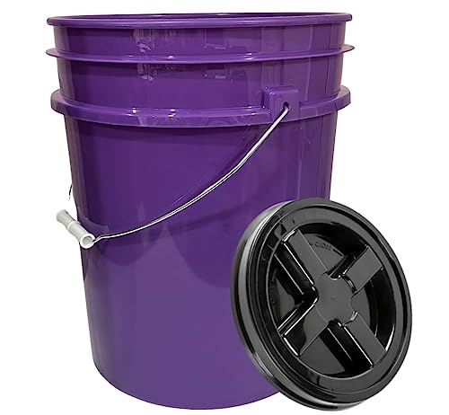 5 Gallon Purple Food Grade Plastic Bucket with Screw on Air Tight Lid- Made in USA (2)