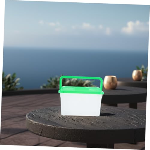 BESTonZON Portable Handheld Aquarium for Betta Fish and Turtles Clear Transport Box for Small Aquatic Pets Sturdy Material Easy Pet Travel and Observation