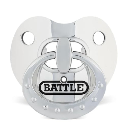 Battle Binky Oxygen Football Mouthguard | Maximum protection for safe secure fit, Built-in airflow channels, No boiling required, Advanced composite material - color: Chrome Silver