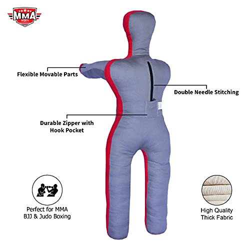 Kids Grappling Standing Dummy - Unfilled – Wrestling, Jiu-Jitsu, MMA Training Dummy with Moveable Arms and Legs – Durable Polyester Fabric - color: Grey-Stand, size: 4 ft-49 Inch