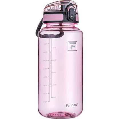 Fanhaw 32oz Clear Plastic Water Bottle with Anti-dust Lid, Cherry Blossom - color: Cherry Blossom