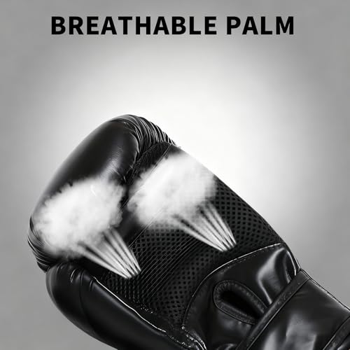 Kids Boxing Training Gloves, Sparring Boxing Gloves for Boys Girls - color: Black, size: 12 oz