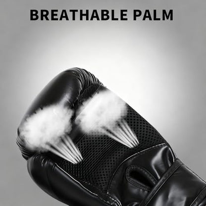 Kids Boxing Training Gloves, Sparring Boxing Gloves for Boys Girls - color: Black, size: 12 oz