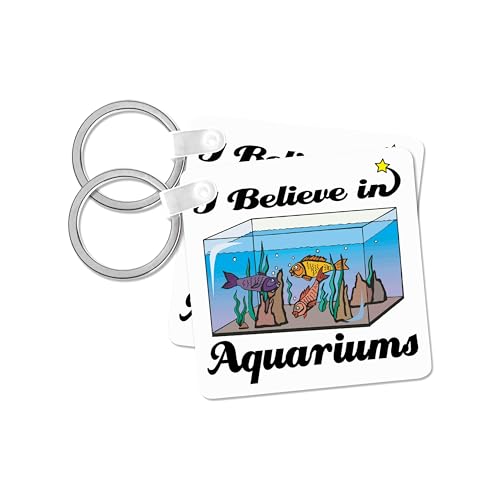 3dRose, I Believe In Aquariums, Key Chain - size: set of 6 Key Chains