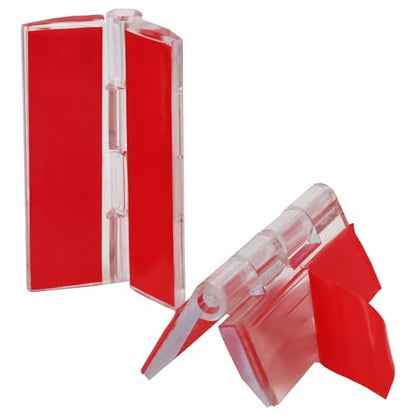 Hordion 12PCS Clear Acrylic Hinges Self Adhesive, Small Plastic Hinges 35x45mm Foldable Hinge Tools for Cabinet Aquarium Lid Glass Furniture DIY Display Stand - size: 35x45mm