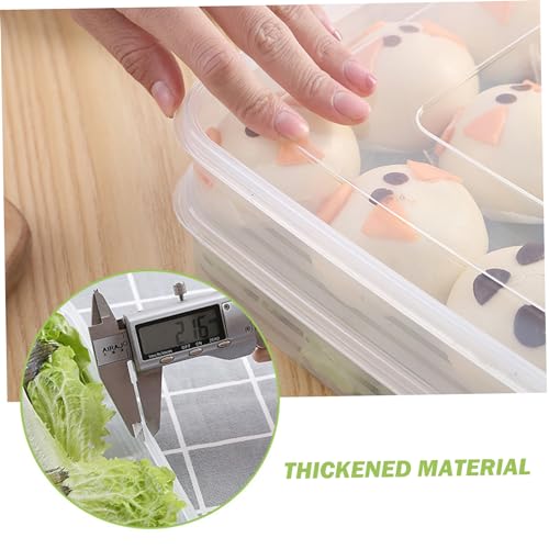 Snack Container Food Storage Container 3Pcs Dumpling Container Box Food Grade Plastic Snack Container Stackable Cookie Container with Lid Transparent Microwave Fridge Safe Storage Containers, Clear