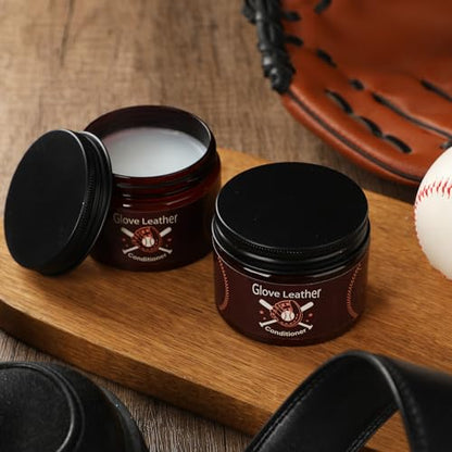 2 Pack Baseball Glove Leather Conditioner 4.7 oz Glove Conditioner Care Cream Mink Oil for Baseball Gloves, Softball Gloves, and Other Leather Sports Equipment