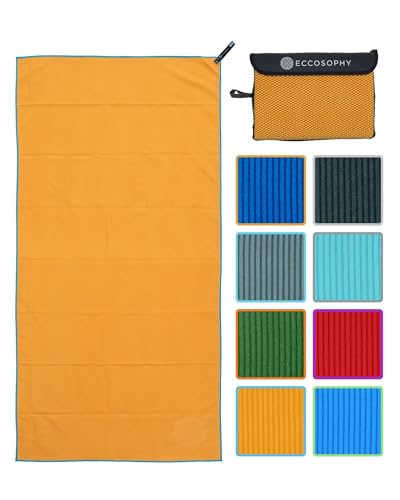 ECCOSOPHY Microfiber Beach Towel, Quick Dry Gym Towel, Sand Free, 40x20 - color: Creamsicle, size: Small (40"x20")