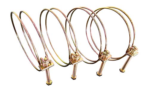 Double Wire Band Style 3 7/8” – 4 1/8” (98-105 mm) Diameter x 5/8” Wide, Adjustable Screw-Style, Hose Clamps, Hex/Phillips Head Screw, Includes 4 Clamps, by Tech Team - size: 3 7/8” – 4 1/8” (98 - 105 mm) diameter
