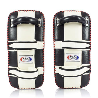 Fairtex Curved Muay Thai Pads, Kickboxing Punching Kicking Striking Shield - color: Black/White, size: Extra Long
