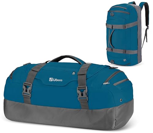 Ubon Convertible Duffel Backpack Weekender Gym Bag with Shoe Compartment - color: Dark Teal, size: 80L