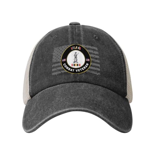 United States National Guard Iraq Combat Veteran Cowboy Hat Trucker Mesh Baseball Cap: Comfortable & Sturdy Headwear for Outdoor Black65
