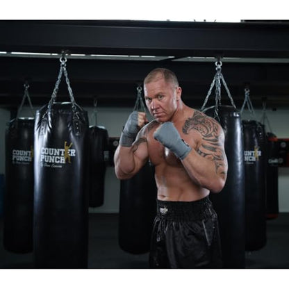 180” Boxing Hand Wraps - Semi-Elastic Cotton Wraps with Thumb Loop for Boxing, MMA, Muay Thai, Kickboxing - Unisex