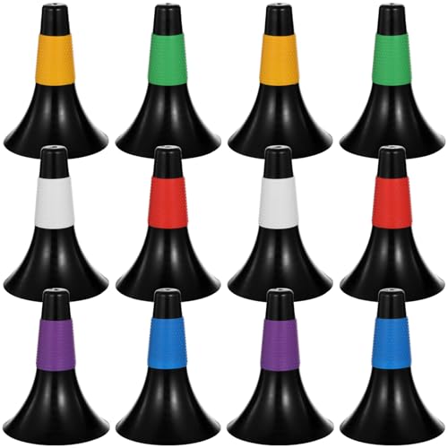 12 Pcs Basketball Cones for Training, 9.4" Cones for Sports Training with Carry Mesh Bag, Agility Cones, Stackable Marker Cones for Football Basketball Speed Grab Drills, Dog Training