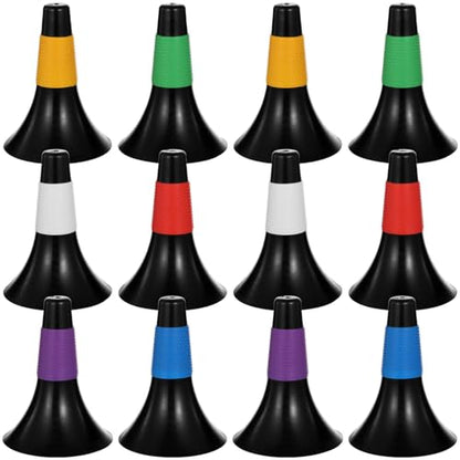 12 Pcs Basketball Cones for Training, 9.4" Cones for Sports Training with Carry Mesh Bag, Agility Cones, Stackable Marker Cones for Football Basketball Speed Grab Drills, Dog Training