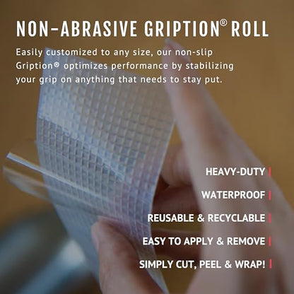CATTONGUE GRIPS Non-Abrasive Grip Tape Roll - 2” Wide Heavy-Duty, Waterproof Anti-Slip Tape for Bathtubs, Stair Treads, Ramps & More - Indoor & Outdoor Non-Skid Solution (Black, 10ft)