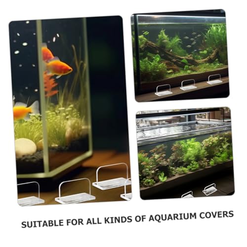 6pcs Self-Adhesive Fish Tank Lid Grip Handles Clear Acrylic Replacement Accessories for Easy Installation and Secure Grip Aquariums