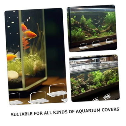 6pcs Self-Adhesive Fish Tank Lid Grip Handles Clear Acrylic Replacement Accessories for Easy Installation and Secure Grip Aquariums