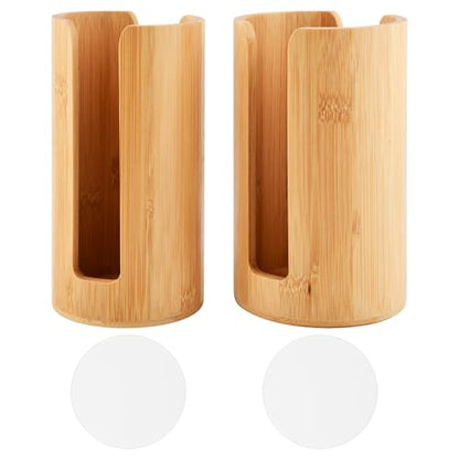 2 Pack Mason Jar Lid Organizer, Bamboo Vertical Storage Holder for Home Kitchen Organization & Tumbler Lids, Wooden Storage Accessories for Mason/Canning/Bamboo Lids(Wide & Regular Mouth)