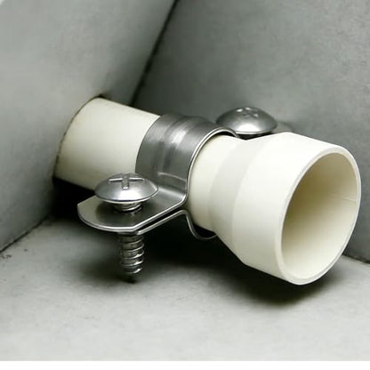 Stainless Steel 0.5 Inches Diameter Tube Strap Tension Clip Pipe Clamp(Pack Of 15 Sets)